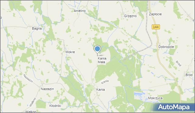 mapa Kania Mała, Kania Mała na mapie Targeo